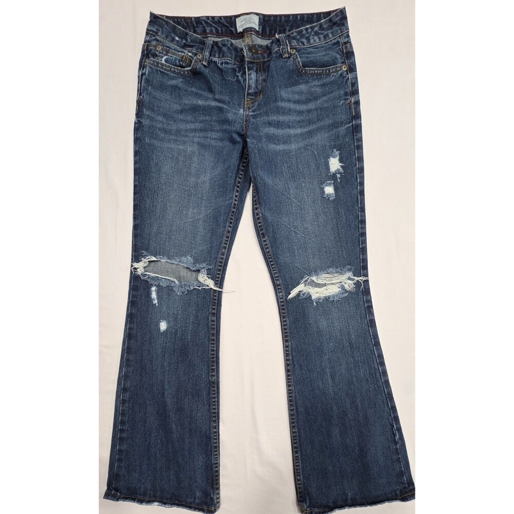 Aeropostale Hailey Flare Women's Distressed Denim Jeans, Size 9/10, Regular Blue